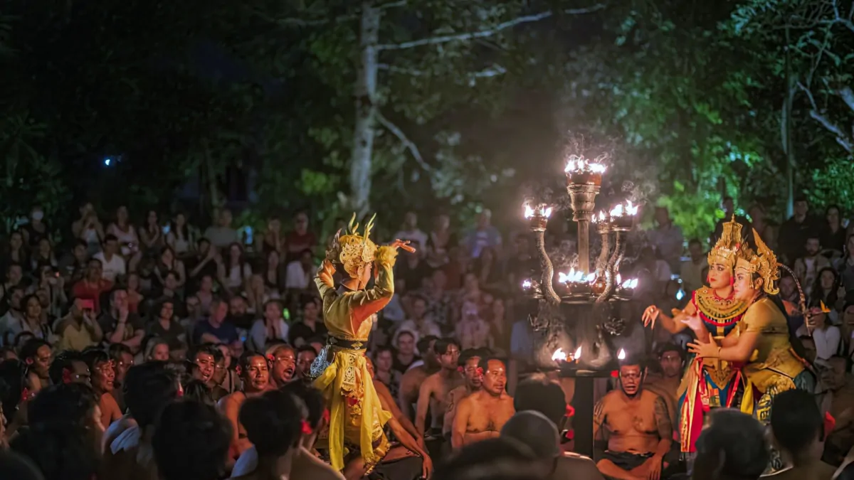 Ubud cultural festival atmosphere Bali 2026 traditional performance crowd