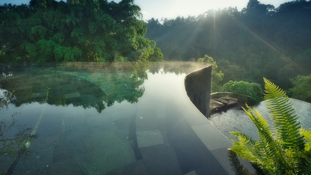 Hanging Gardens Bali infinity pool Ubud jungle valley luxury immersive stay