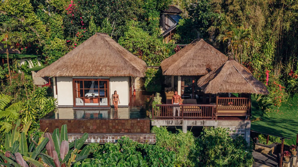 Private luxury villas overlooking the Ayung River in Ubud Bali