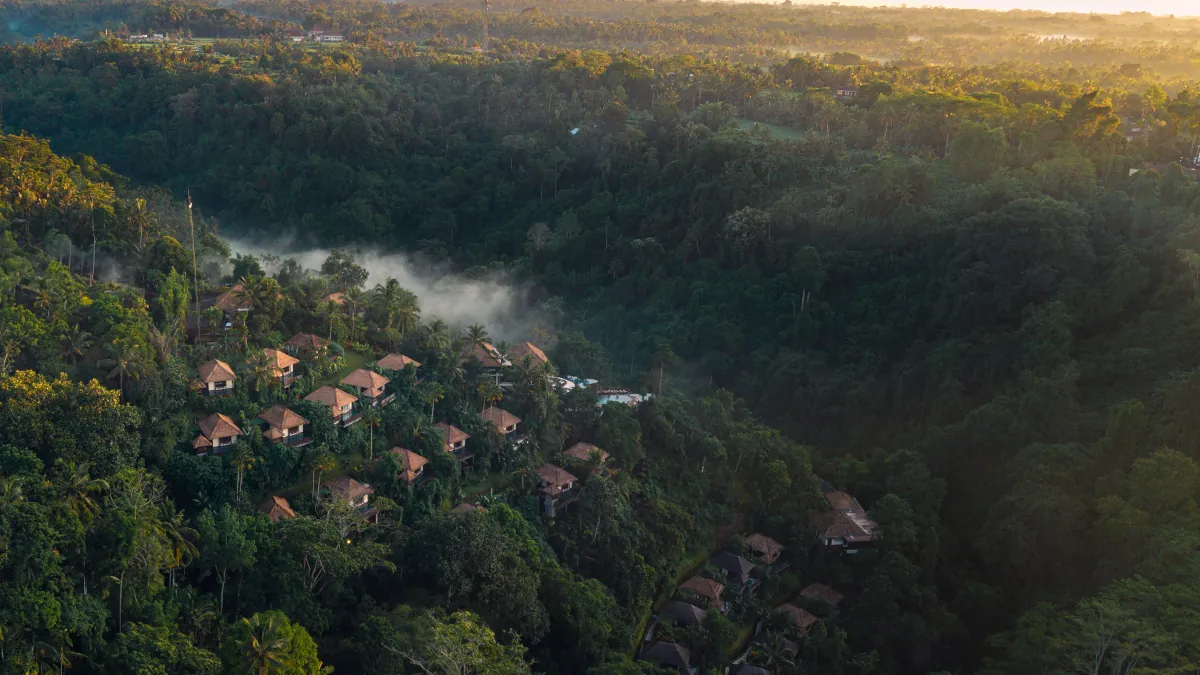 Rainforest and rice terraces in Ubud Bali wellness destination